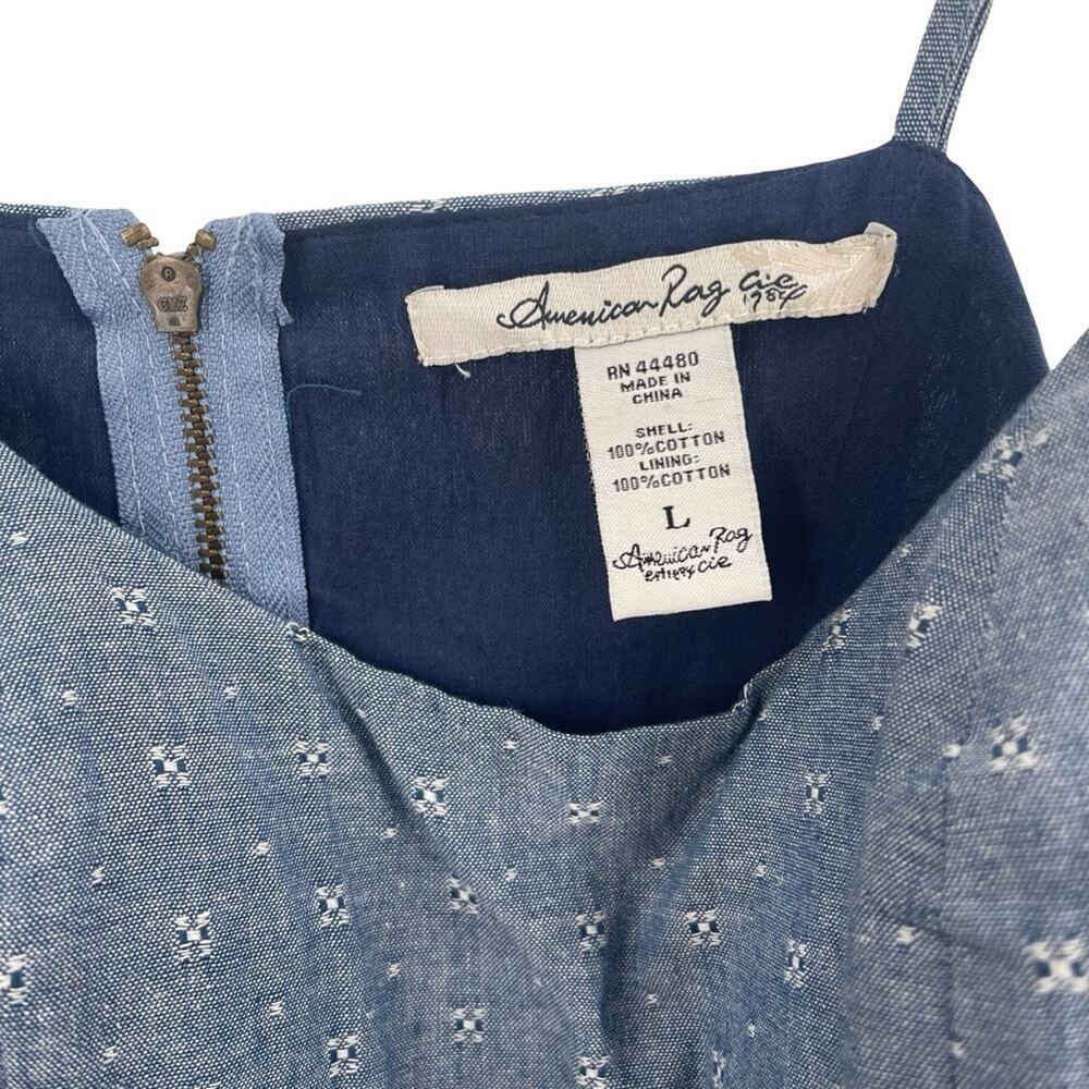 American Rag Chambray Double Ruffle Dress large - Picture 5 of 6